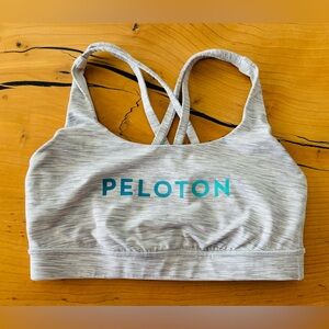 NWT Lululemon x Peloton Grey Heather w/ Logo Cross Straps Energy Bra Size: Small